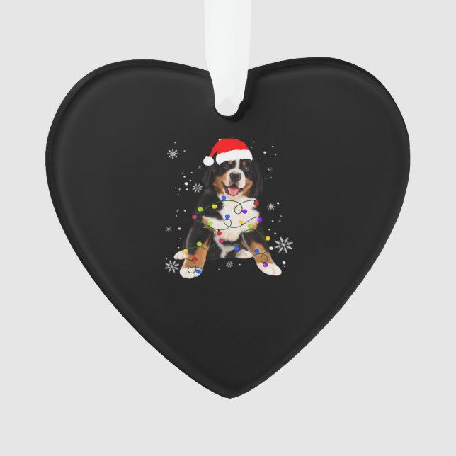 Funny Bernese Mountain Dog Lights Christmas Matchi Ornament (Vorderseite)