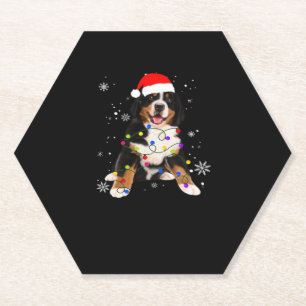 Funny Bernese Mountain Dog Lights Christmas Matchi Untersetzer