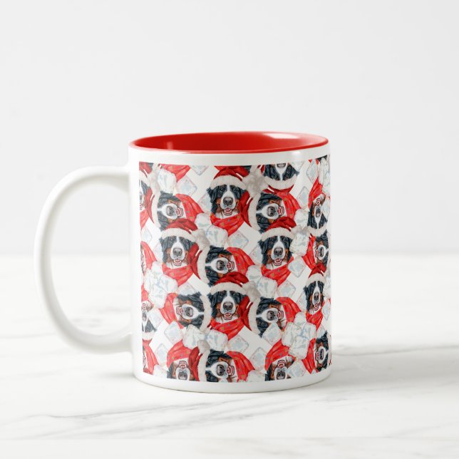 Funny Bernese Weihnachtsmuster Zweifarbige Tasse (Links)