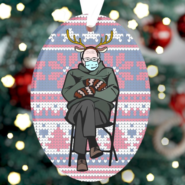 Funny Bernie Sanders Acrylic Weihnachtsdekoration Ornament (Von Creator hochgeladen)