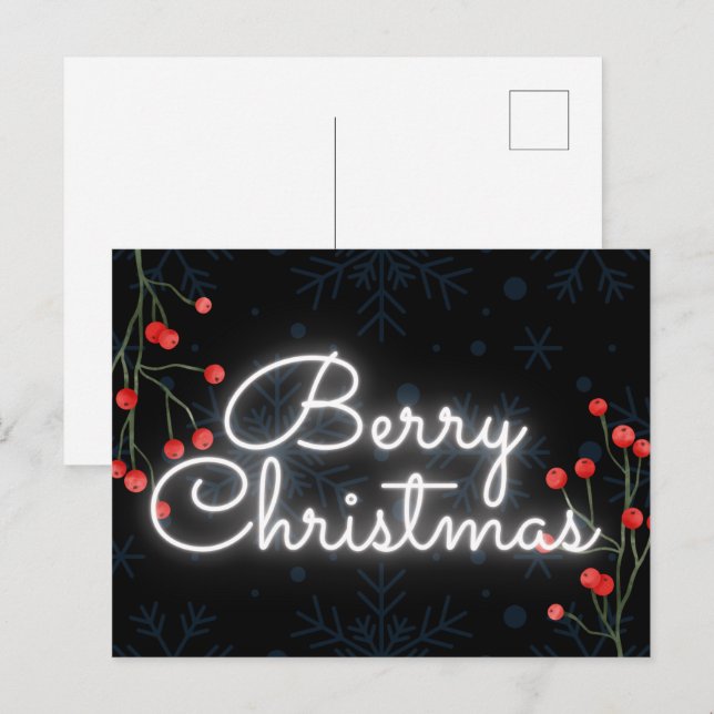 Funny Berry Christmas Postcard Postkarte (Vorne/Hinten)