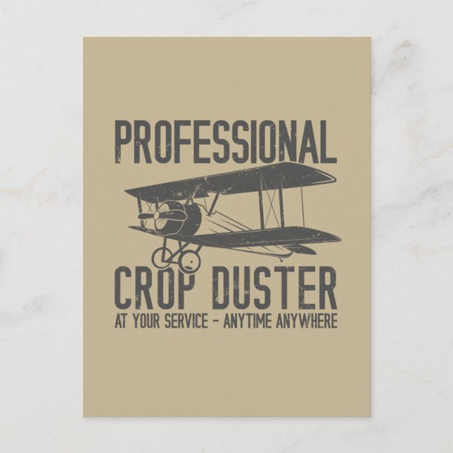 Funny Beruflich Crop Duster Furz Joke Gift Postkarte (Vorderseite)