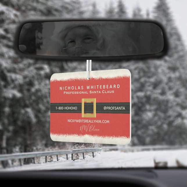 Funny Beruflich Santa Claus Car Air Freshener Autolufterfrischer (For the Professional Santa to hang in his car. Just add your details)