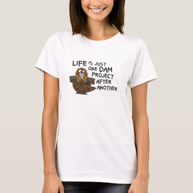 Funny beschäftigt Beaver Geschenk T - Shirt (Vorderseite)