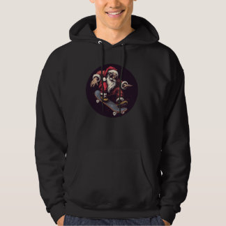 Funny bespitzelt Weihnachtsmann mit Skateboard Cos Hoodie