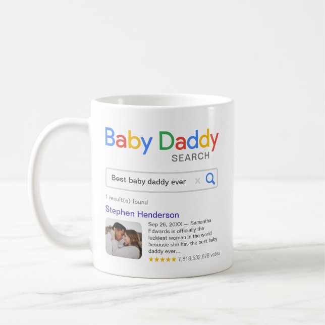 Funny Best Baby Daddy Suchergebnis mit Foto Kaffeetasse (Links)