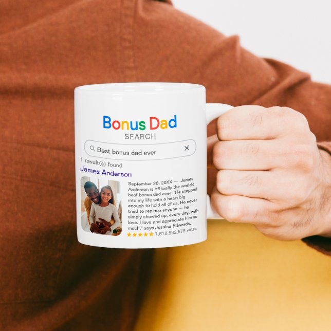 Funny Best Bonus Dad Ever Search Result With Photo Kaffeetasse (Von Creator hochgeladen)