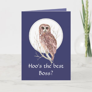 Funny Best Boss? Vielen Dank an Owl Spaß Art Dankeskarte