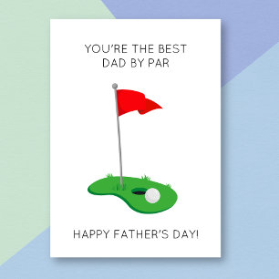 Funny Best By Par Golf Pun Vatertag Card Karte