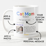Funny Best Cat Mama je Suchergebnis mit Foto Kaffeetasse<br><div class="desc">Der lustige Schlamm für die phantastische Katzenmutter in deinem Leben mit einem "Cat Mama Search" Logo und einem Suchergebnis für "Best Cat Mom ever" mit dem Namen der Katzenmutter,  einem Foto,  einer persönlichen Nachricht und einer 5-Sterne-Bewertung.</div>