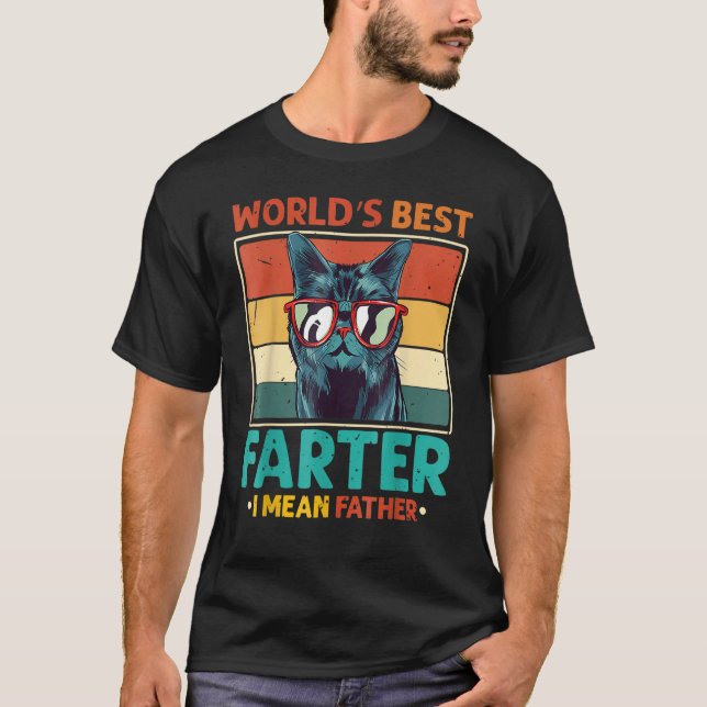 Funny Best Cat Vater aller Welt Beste Farter I Gem T-Shirt (Vorderseite)