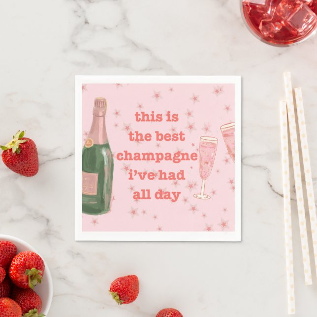 Funny Best Champagne Flasche Stars Papier Napkin Serviette (Beispiel)