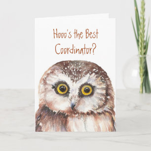 Funny Best Coordinator? Vielen Dank an den Wise Ow Dankeskarte