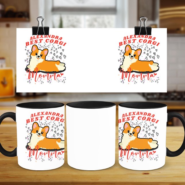 Funny Best Corgi Momma mit Grafikherzen Tasse (Von Creator hochgeladen)