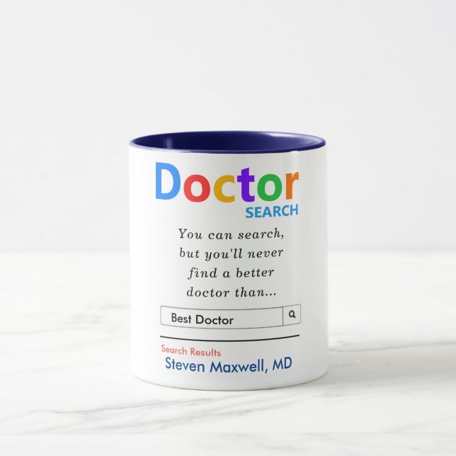 Funny Best Doctor Search Danke Tasse (Zentrum)