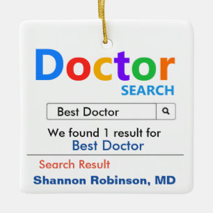 Funny Best Doctor Search Keramikornament
