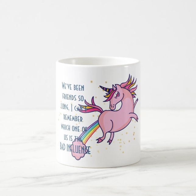 Funny Best Friend BAD EINFLUSS Einhorn Farben Kaffeetasse (Mittel)