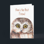 Funny Best Friend? Geburtstagskarte Wise Owl Spaß Karte<br><div class="desc">Hooo ist der beste Freund? Geburtstag Sie sind und danke</div>
