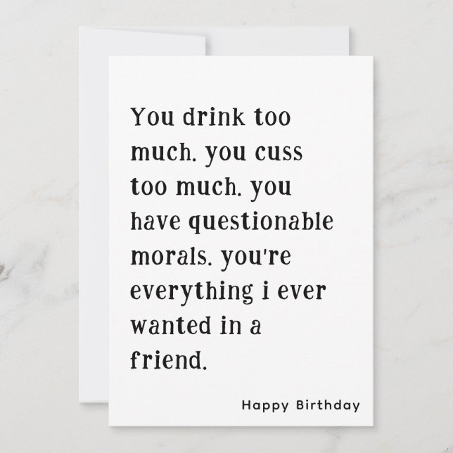Funny Best Friend Happy Birthday Card Einladung (Vorderseite)