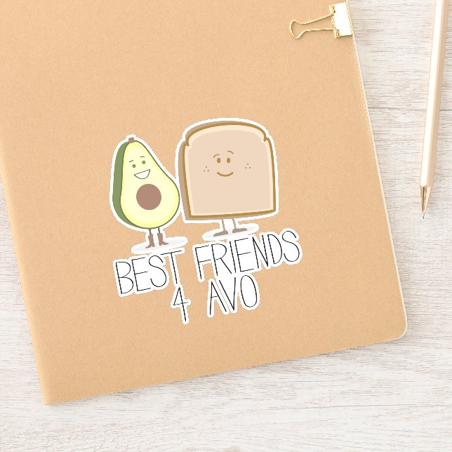 Funny Best Friends 4 Avo Avocado Toast Aufkleber (Notizbuch)