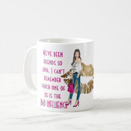 Funny Best Friends BAD EINFLUSS Karikatur Geschenk Kaffeetasse