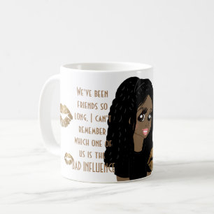 Funny Best Friends BAD EINFLUSS Karikatur Schwarz Kaffeetasse