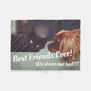 Funny Best Friends Forever Foto Pets Fleecedecke