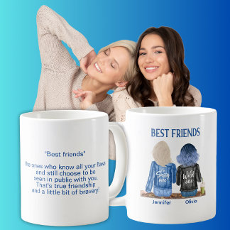 Funny Best Friends Personalisiert Kaffeetasse