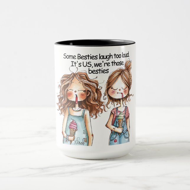 Funny Best Friends Zitat Tasse (Zentrum)