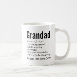 Funny Best Grandad Definition Geschenk für Großvat Kaffeetasse