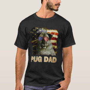 Funny Best Mops Vater je amerikanische Flagge 4. J T-Shirt