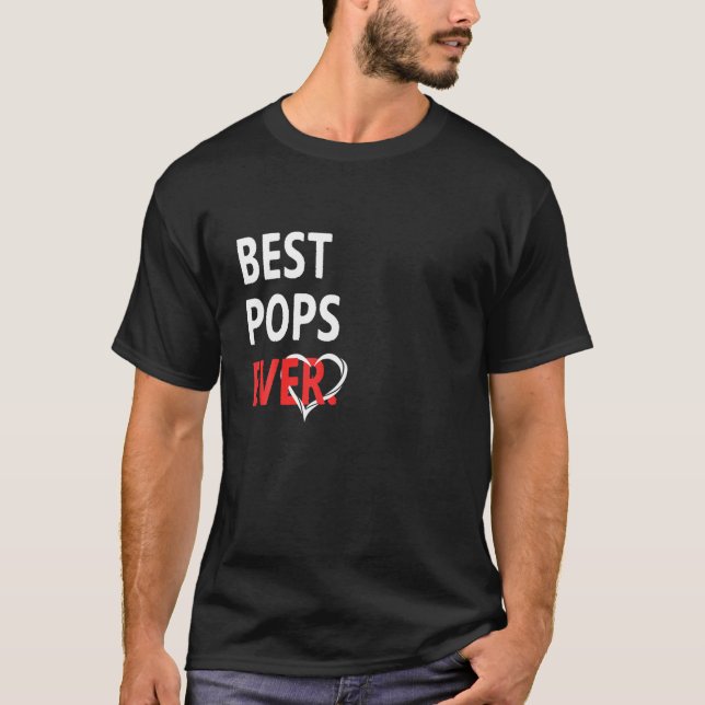 Funny Best Pops jemals Matching Family Valentines  T-Shirt (Vorderseite)