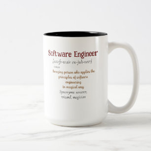Funny Best Software Engineer Definition Geschenk C Zweifarbige Tasse
