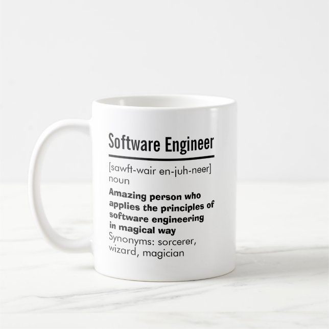 Funny Best Software Engineer - Design-Geschenk Kaffeetasse (Links)