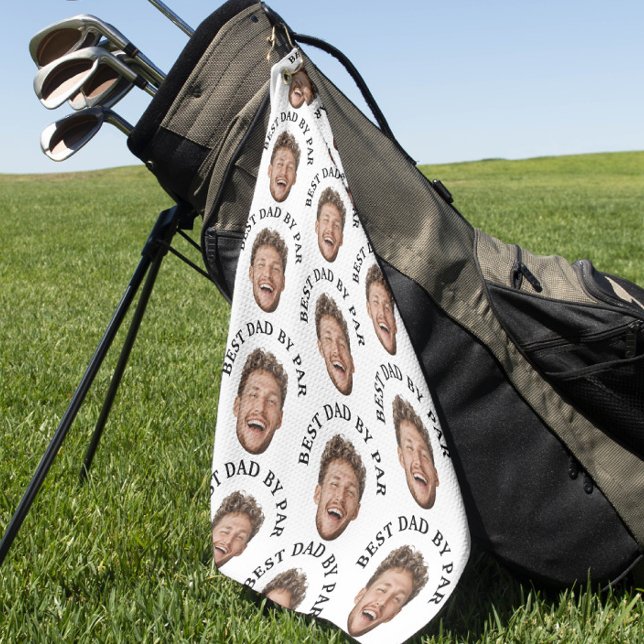 Funny Best Vater by Par Custom Face pattern Golfhandtuch (Von Creator hochgeladen)