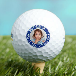 Funny Best Vater Ever Blue White Foto Golfball