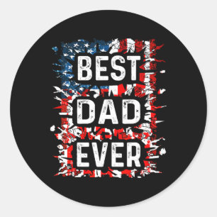Funny Best Vater Ever Fathers Day Runder Aufkleber