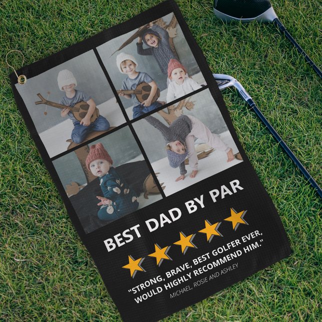 Funny Best Vater Par Foto Golfhandtuch (Von Creator hochgeladen)