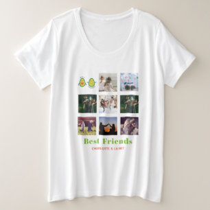 Funny BESTE FREUNDIN FOTO COLLAGE Geschenk Persona Große Größe T-Shirt