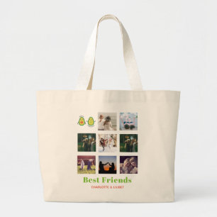 Funny BESTE FREUNDIN FOTO COLLAGE Geschenk Persona Jumbo Stoffbeutel