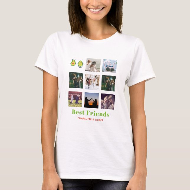 Funny BESTE FREUNDIN FOTO COLLAGE Geschenk Persona T-Shirt (Vorderseite)