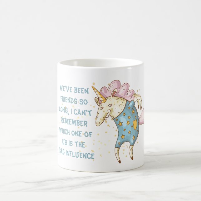 Funny Bestfriend BAD EINFLUSS Einhorn Mad Kaffeetasse (Mittel)