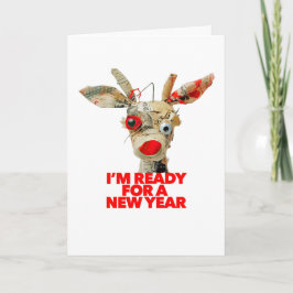 Funny betonte Rentiere glücklich NEW YEAR Spaß Karte
