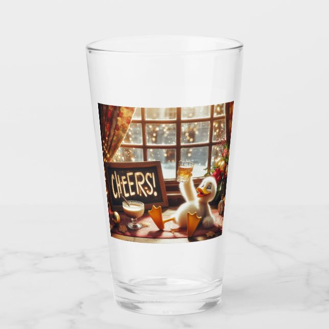 Funny Betrunken Duck Glass Glas (Vorderseite)