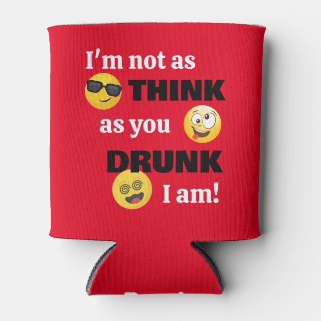 Funny Betrunken Emoji Dosenkühler (Vorderseite)