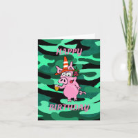 Funny Betrunken Ping Birthday Card