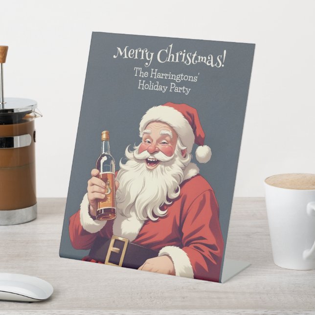 Funny Betrunken Santa Sockelschild (In SItu)