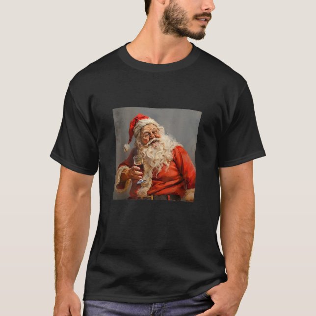 Funny betrunkener Weihnachtsmann lustige Weihnacht T-Shirt (Vorderseite)