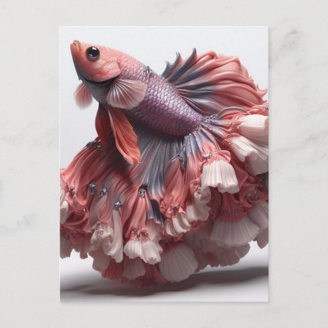 Funny Betta Fish Mode Postkarte (Vorderseite)