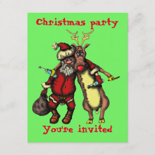 Funny betunken Weihnachtskarte und Rudolph Weihnac Einladung